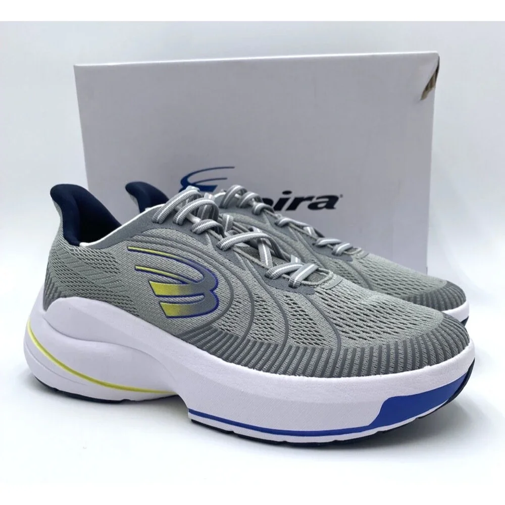 Spira WAVEMAX Men's NEW Running Shoe Light Grey/Citrus/Navy US Size 8 D